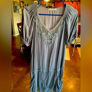 Boutique Dress with Beautiful Lace Neckline